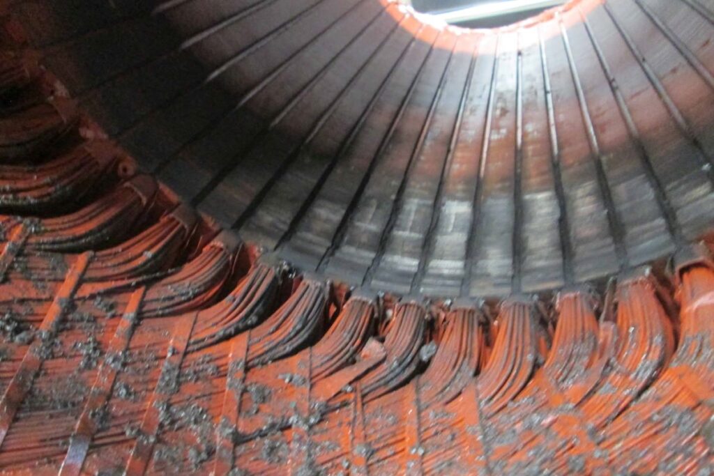 Image Showing Fused Stator Laminations When the Rotor Rubs the Core